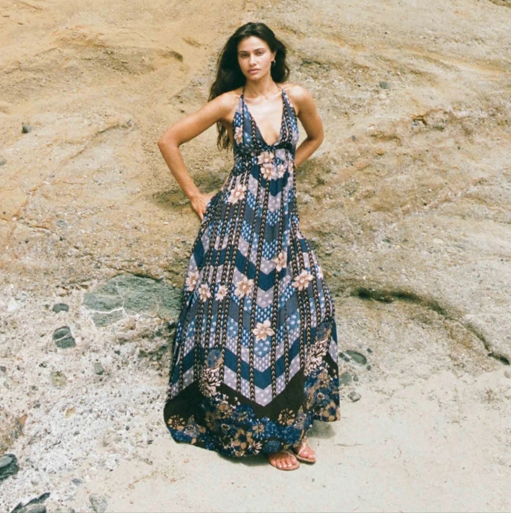 O'NEILL ANNALISA HALTER MAXI DRESS Size Small
